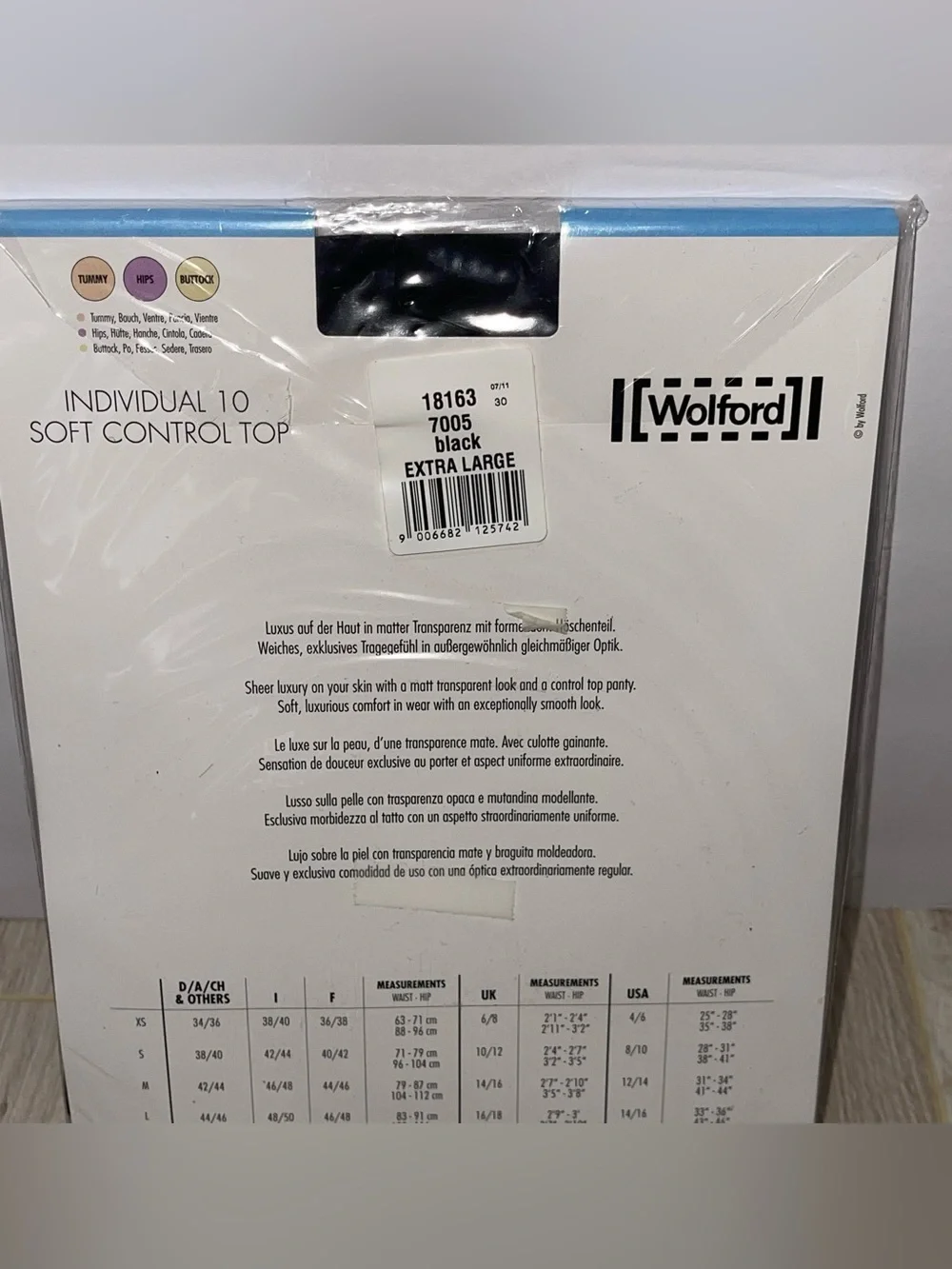 NEW WOLFORD SHAPE & CONTROL STOCKINGS TIGHTS Black XL